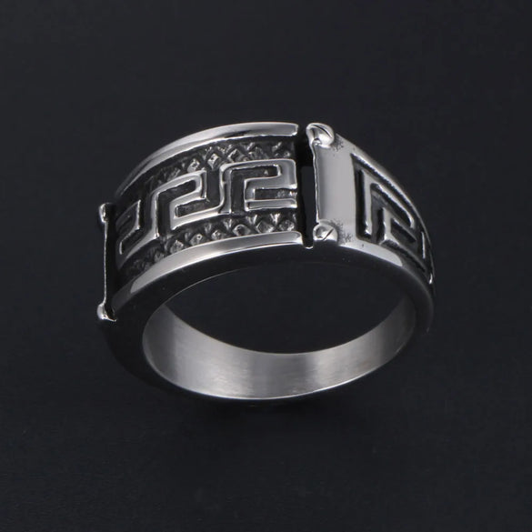 Retro Modern Style Cool Style Plaid 304 Stainless Steel Polishing Men'S Rings
