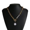 Retro Multi Layer Butterfly Geometric Pearl Diamond Necklace Set For Women Made Of Crystal And Alloy