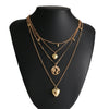 Retro Multi Layer Butterfly Geometric Pearl Diamond Necklace Set For Women Made Of Crystal And Alloy