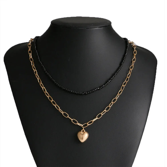 Retro Multi Layer Butterfly Geometric Pearl Diamond Necklace Set For Women Made Of Crystal And Alloy
