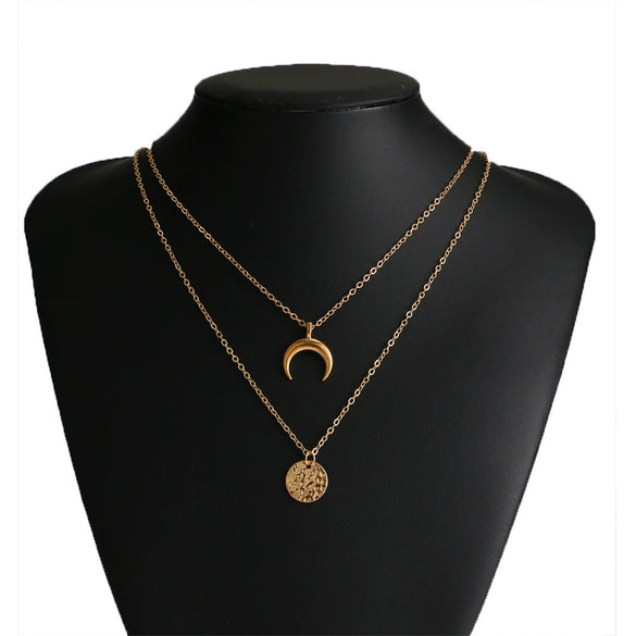 Retro Multi Layer Butterfly Geometric Pearl Diamond Necklace Set For Women Made Of Crystal And Alloy