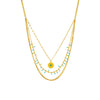 Retro Multi Layer Stacked Round Pendant Metal Jewelry Titanium Steel Necklace With Electroplating For Women