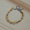 Retro Multi Layer Stacked Titanium Steel Contrast Color Chain Geometric Punk Heavy Industry Hip Hop Unisex Bracelet With Electroplating