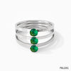 Retro Multi Layer Three Layer Zircon Opening Ring Stainless Steel Jewelry With Electroplating For Women