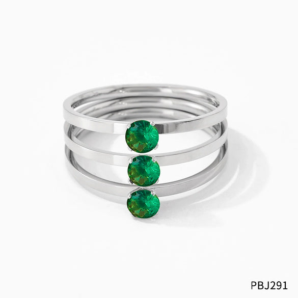Retro Multi Layer Three Layer Zircon Opening Ring Stainless Steel Jewelry With Electroplating For Women