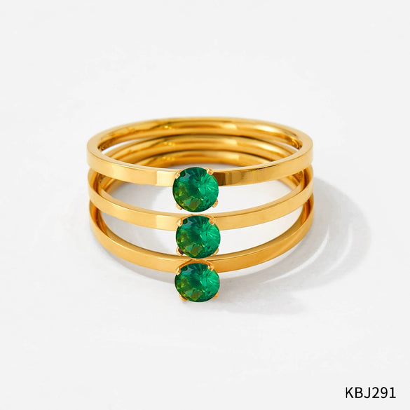 Retro Multi Layer Three Layer Zircon Opening Ring Stainless Steel Jewelry With Electroplating For Women