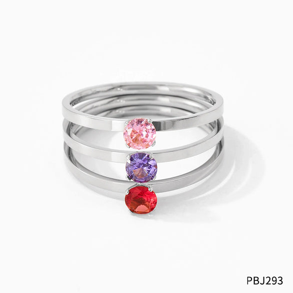 Retro Multi Layer Three Layer Zircon Opening Ring Stainless Steel Jewelry With Electroplating For Women