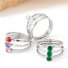 Retro Multi Layer Three Layer Zircon Opening Ring Stainless Steel Jewelry With Electroplating For Women