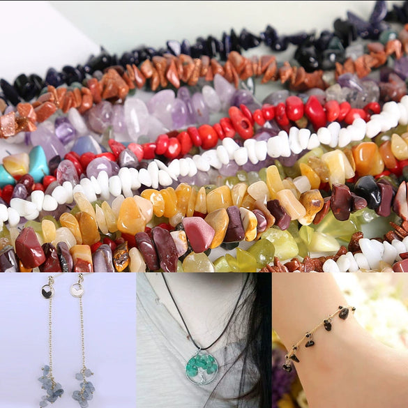 Retro Natural Agate Crystal Gravel Perforated Loose Beads For Handmade Bracelet And Necklace Diy Jewelry Making