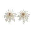 Retro Natural Pearl And Crystal Geometric Branch Earrings With Electroplated Finish For Women