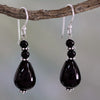 Retro Natural Stone Women's Obsidian Earrings Geometric Style