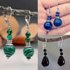 Retro Natural Stone Women's Obsidian Earrings Geometric Style