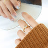 Retro Niche Design Square Zircon Brass Open Ring With Electroplating