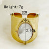 Retro Niche Open Design Oval Fritillaria Stainless Steel Electroplated Embossed Ring