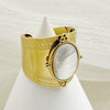 Retro Niche Open Design Oval Fritillaria Stainless Steel Electroplated Embossed Ring