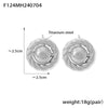 Retro Niche Women's Titanium Steel 18K Gold Plated Cast Round Hemp Pattern Earrings