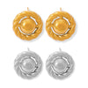 Retro Niche Women's Titanium Steel 18K Gold Plated Cast Round Hemp Pattern Earrings