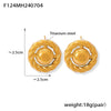 Retro Niche Women's Titanium Steel 18K Gold Plated Cast Round Hemp Pattern Earrings
