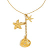 Retro Ocean Style Stainless Steel Plated Necklace Pendant With Personality Tassel And Geometric Scallop Electroplated For Women