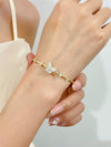 Retro Open Rhinestone Butterfly Bracelet Alloy Geometric Electroplated Jewelry For Women