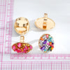 Retro Oval Alloy Resin Inlay Gravel Zircon Women's Rings