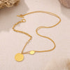 Retro Oval Letter Pendant Necklace 316L Stainless Steel Electroplating