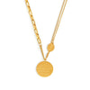 Retro Oval Letter Pendant Necklace 316L Stainless Steel Electroplating