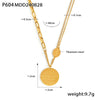 Retro Oval Letter Pendant Necklace 316L Stainless Steel Electroplating