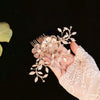 Retro Palace Style Bridal Hair Comb With Pearl Flower Design Elegant Handmade Woven Wedding Headwear Accessory For Women