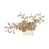 Retro Palace Style Bridal Hair Comb With Pearl Flower Design Elegant Handmade Woven Wedding Headwear Accessory For Women