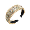 Retro Palace Style Embroidered Fabric Floral Wide Brimmed Headband For Women