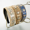 Retro Palace Style Embroidered Fabric Floral Wide Brimmed Headband For Women