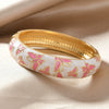 Retro Palace Style Enamel Butterfly Cloisonne Hollow Copper Alloy Bracelet With Electroplating