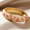 Retro Palace Style Enamel Butterfly Cloisonne Hollow Copper Alloy Bracelet With Electroplating