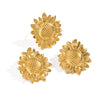 Retro Pastoral Small Fresh Sunflower Geometric Stainless Steel Earrings For Summer Girls With Electroplating