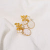 Retro Pearl Earrings 925 Silver Needle With Geometric Animal Zodiac Patterns For Girls