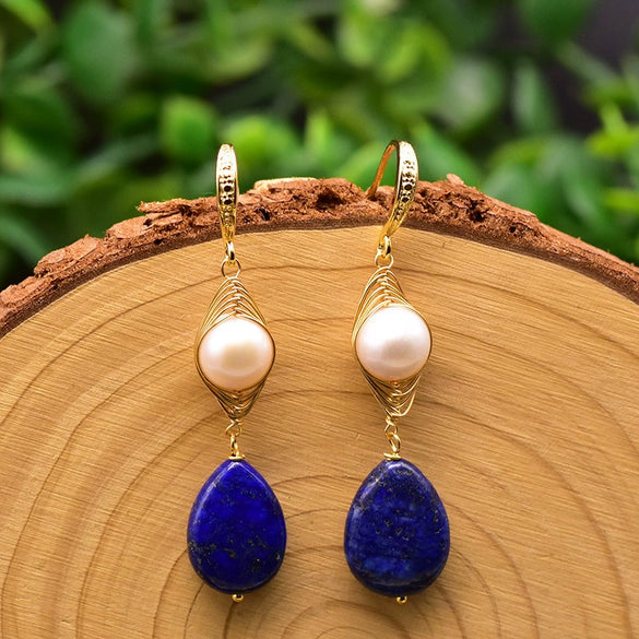 Retro Pearl Earrings 925 Silver Needle With Geometric Animal Zodiac Patterns For Girls