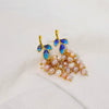 Retro Pearl Earrings 925 Silver Needle With Geometric Animal Zodiac Patterns For Girls