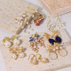 Retro Pearl Earrings 925 Silver Needle With Geometric Animal Zodiac Patterns For Girls