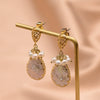 Retro Pearl Earrings 925 Silver Needle With Geometric Animal Zodiac Patterns For Girls