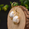 Retro Pearl Earrings 925 Silver Needle With Geometric Animal Zodiac Patterns For Girls