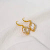 Retro Pearl Earrings 925 Silver Needle With Geometric Animal Zodiac Patterns For Girls