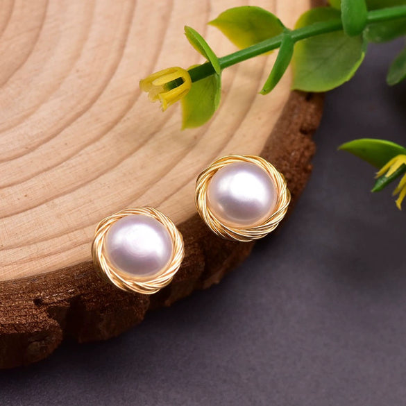 Retro Pearl Earrings 925 Silver Needle With Geometric Animal Zodiac Patterns For Girls