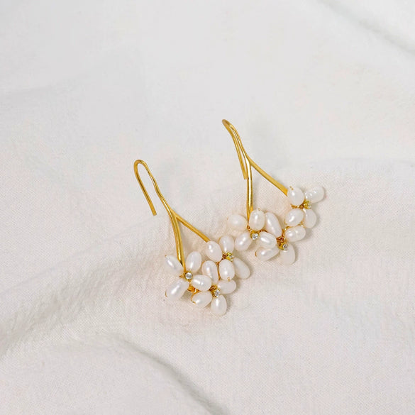 Retro Pearl Earrings 925 Silver Needle With Geometric Animal Zodiac Patterns For Girls