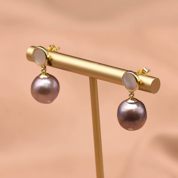 Retro Pearl Earrings 925 Silver Needle With Geometric Animal Zodiac Patterns For Girls
