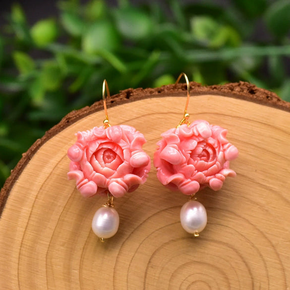 Retro Pearl Earrings 925 Silver Needle With Geometric Animal Zodiac Patterns For Girls