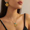 Retro Pearl Flower Geometric Irregular Women's Jewelry Set With Snake Bone Chain Stainless Steel Electroplated