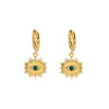 Retro Personality Devil's Eye Pendant Earrings For Women Stainless Steel Geometric Pvdp Furnace Real Gold
