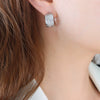 Retro Personality Embossed Titanium Steel Cshaped Women's Earrings With Geometric Design And Electroplating