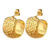 Retro Personality Embossed Titanium Steel Cshaped Women's Earrings With Geometric Design And Electroplating